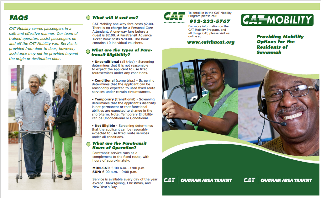 CAT Mobility/Paratransit Brochure - Exterior